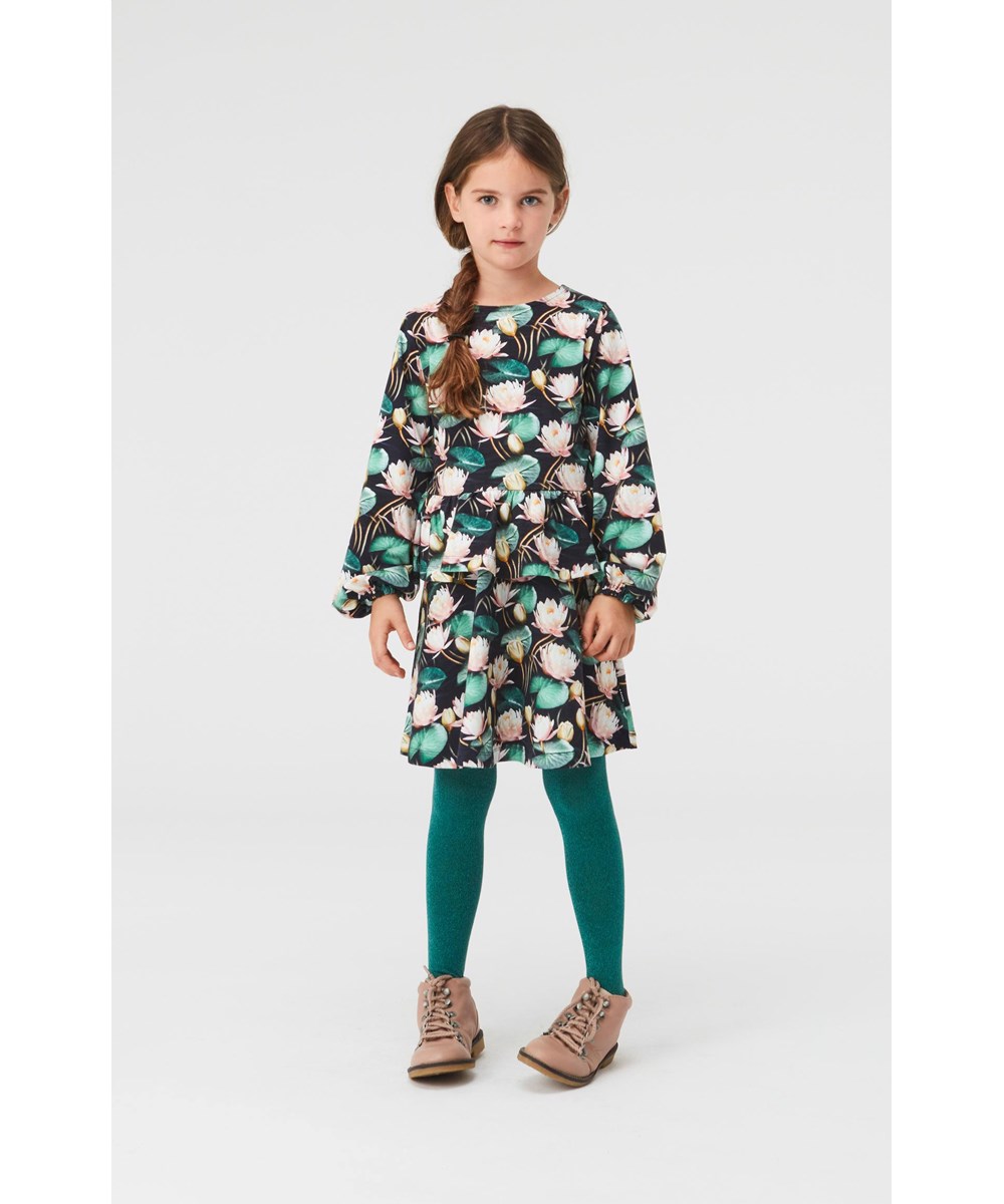 Christabelle - Water Lilies - Organic dress with water lilies and skirt
