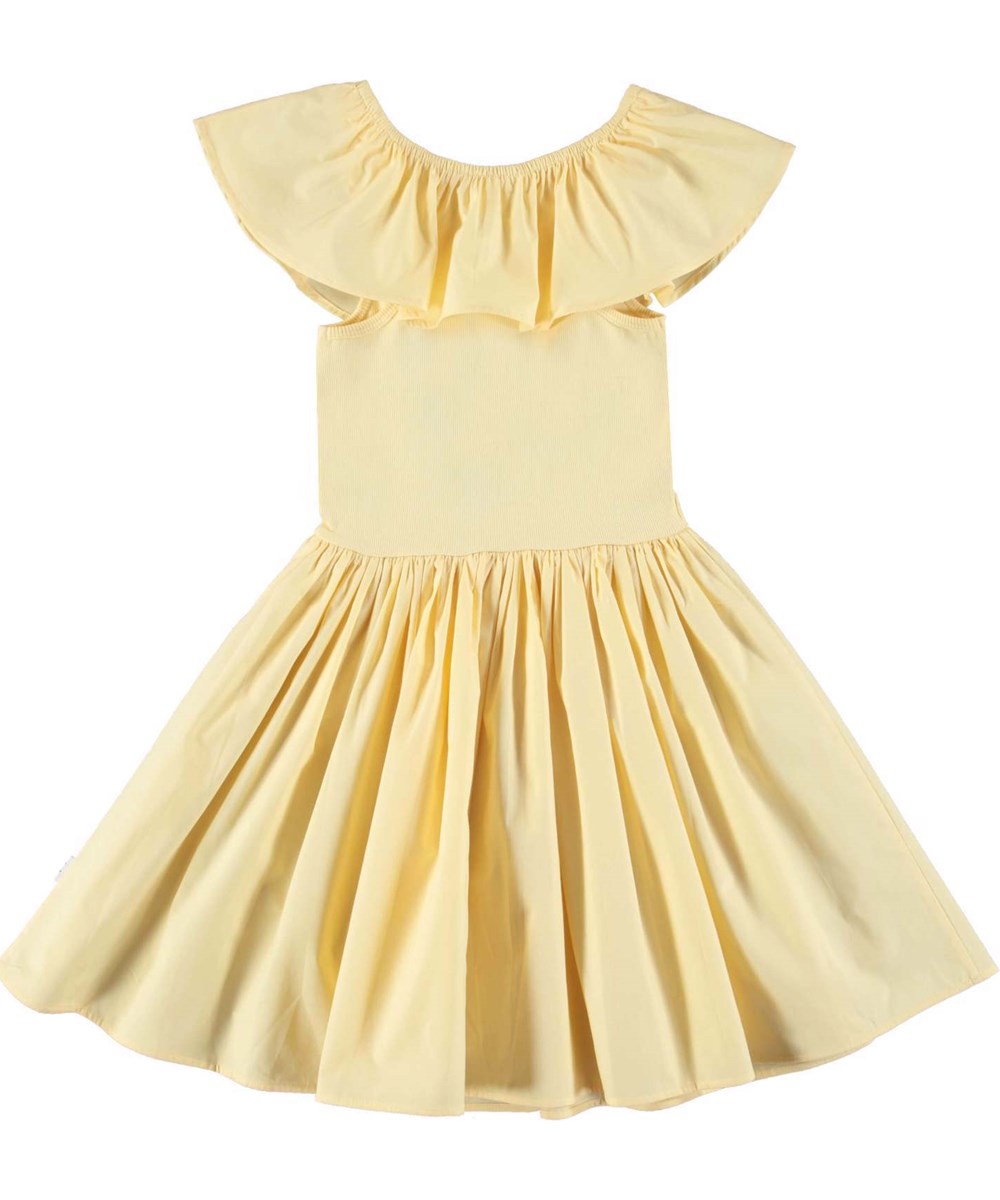 Christal - Impala - Light yellow organic dress with ruffle edge 