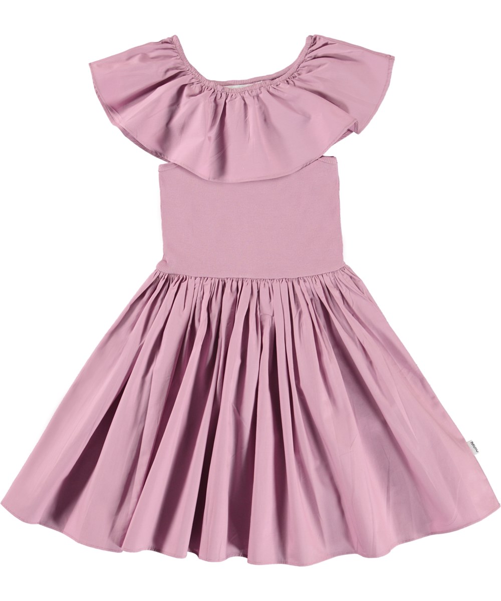 Christal - Purple Orchid - Light purple organic ruffle dress 