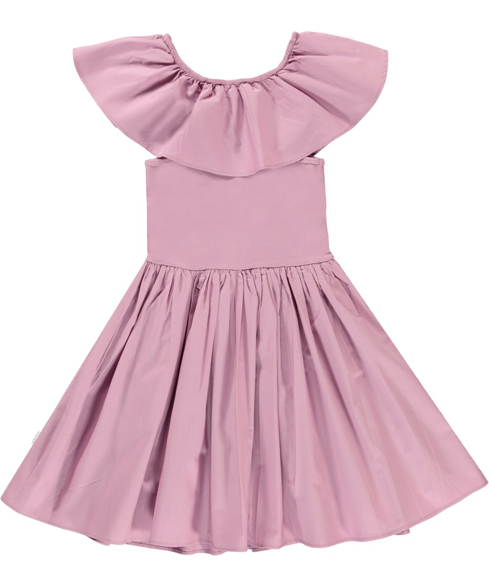 Christal - Purple Orchid - Light purple organic ruffle dress 