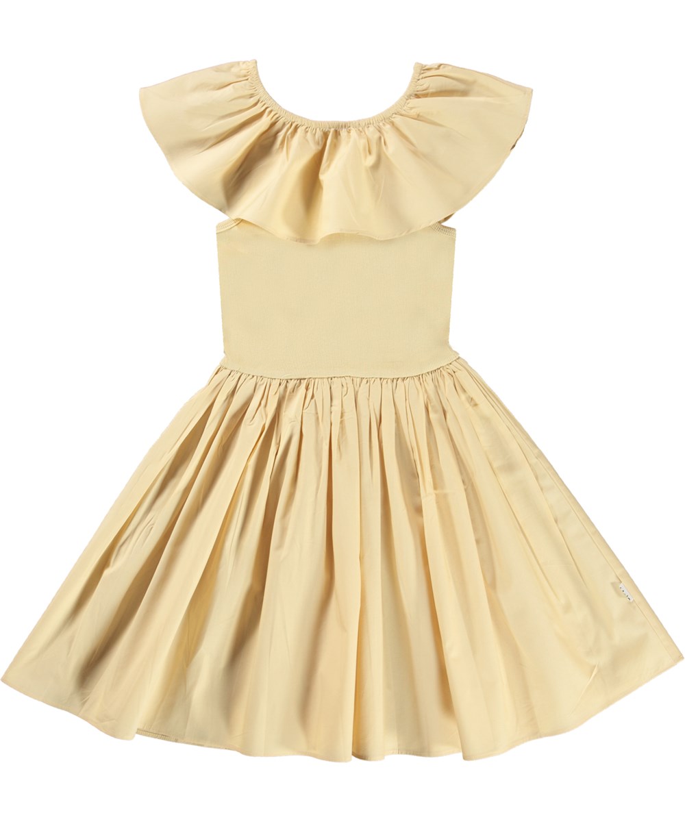 Christal - Starlight - Light yellow ruffle dress