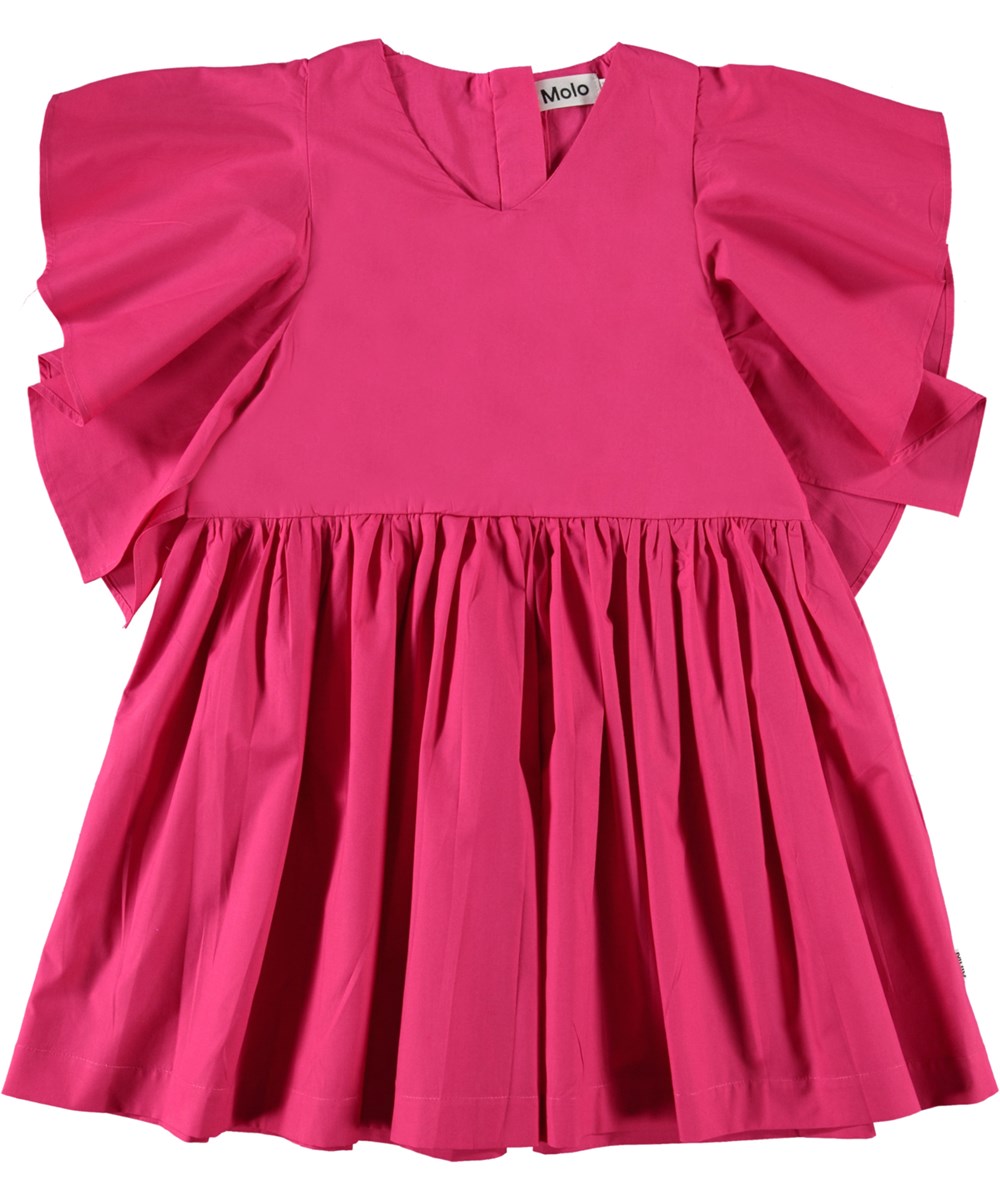 Christiana - Bright Rose - Hot pink dress in organic cotton