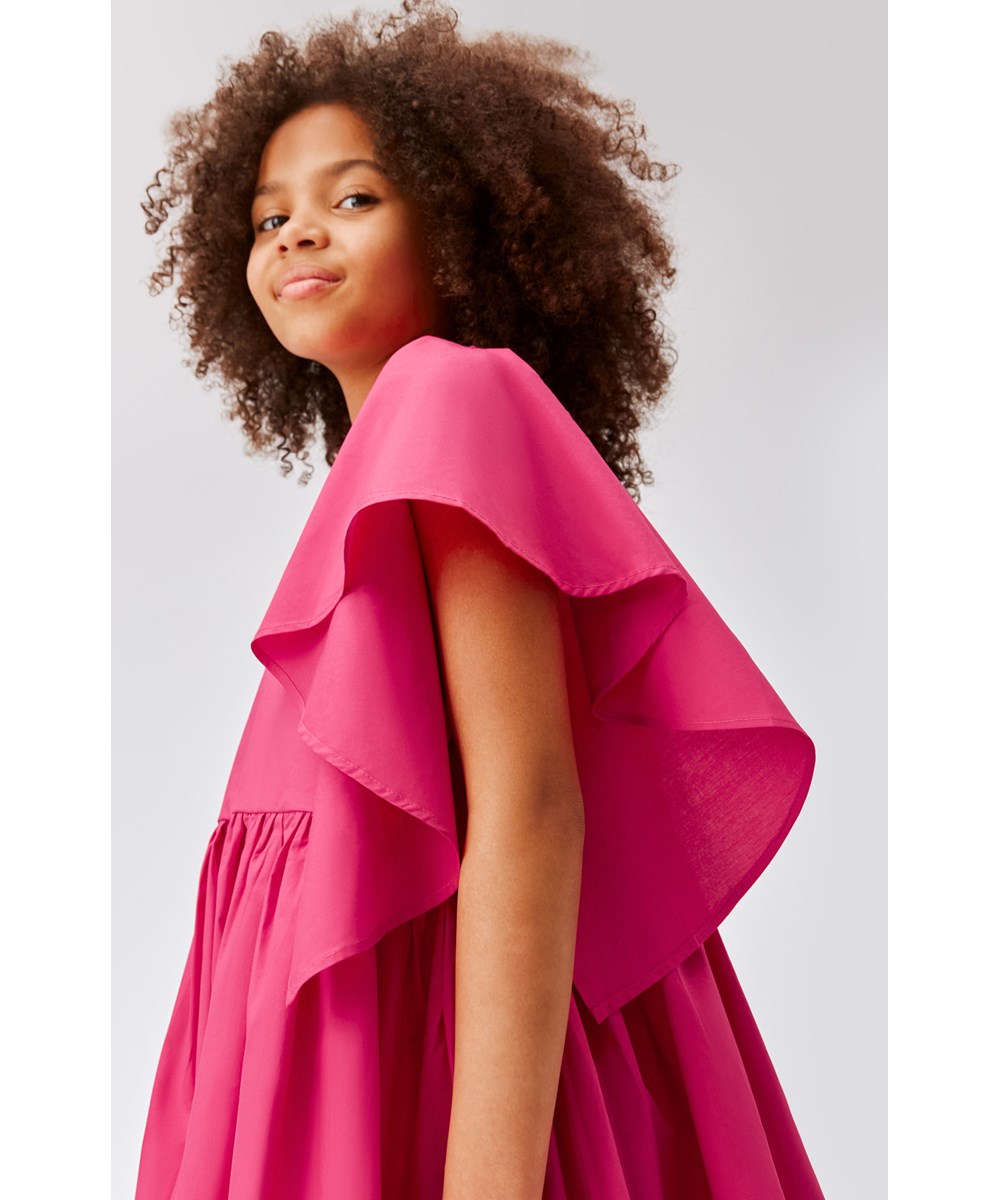 Christiana - Bright Rose - Hot pink dress in organic cotton