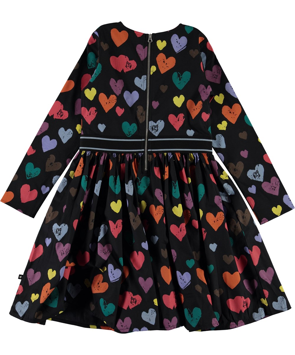 Christin - Love Forever - Black dress with coloured hearts 