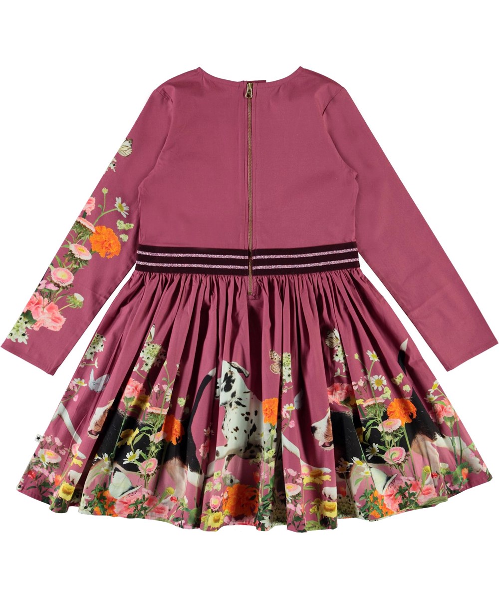 Christin - Run Wild - Organic dress with dogs and flowers 