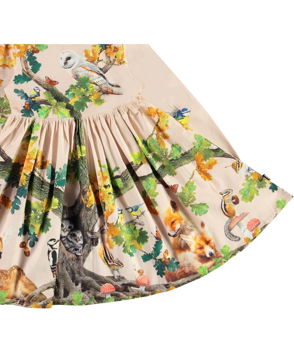 Christina - From Acorn - Rose organic dress with forest and animal print 