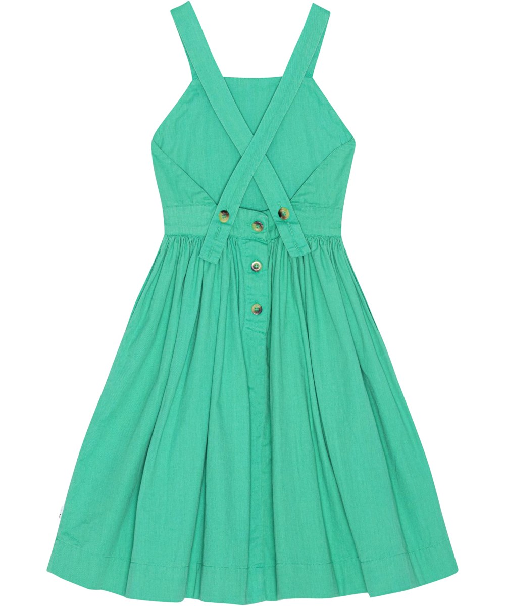 Ciana - Chalk Green - Green dress in organic cotton with adjustable ...