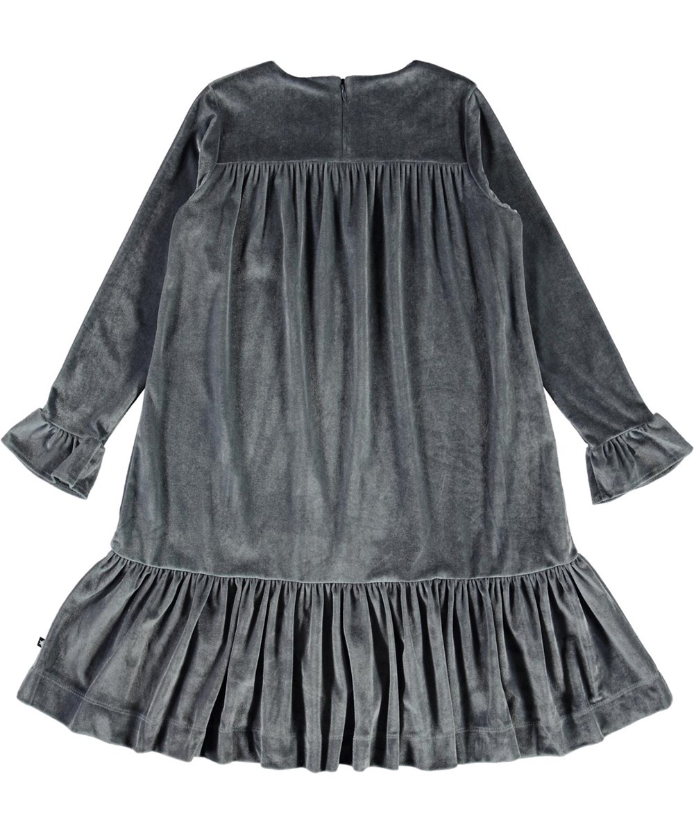 Cilly - Silver - Silver velvet dress 