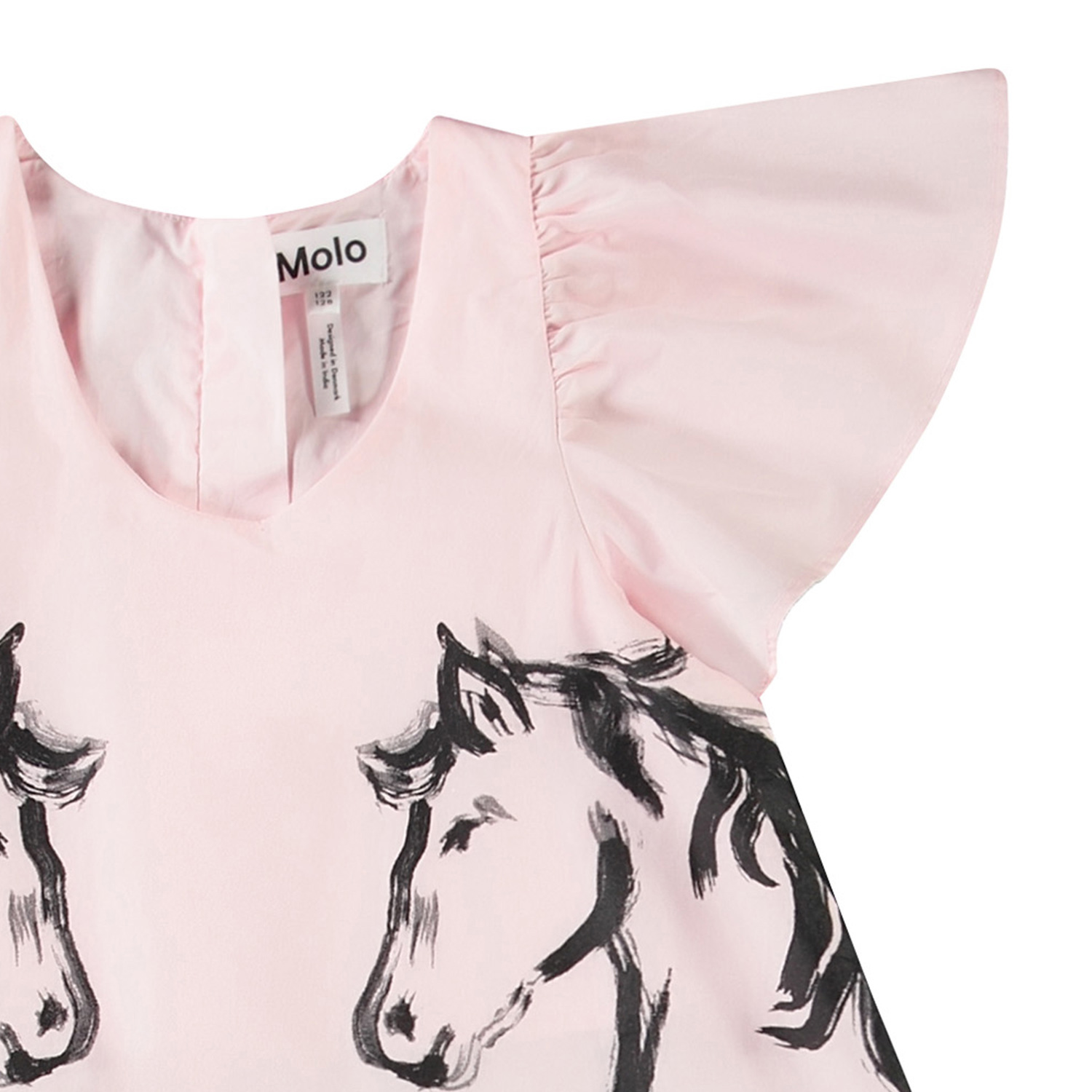 Cinda - Folklore Horses - Pink dress for children in organic