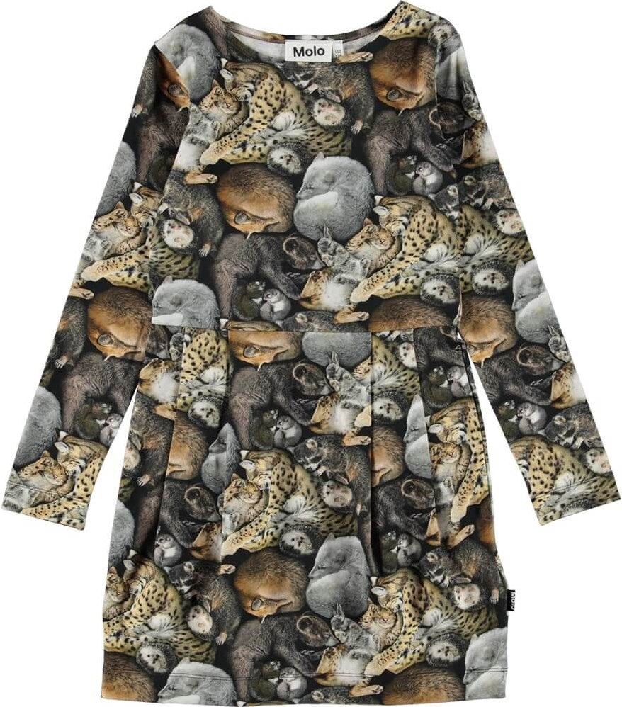 Cindarell - Hibernation - Organic dress with a print of sleeping animals 
