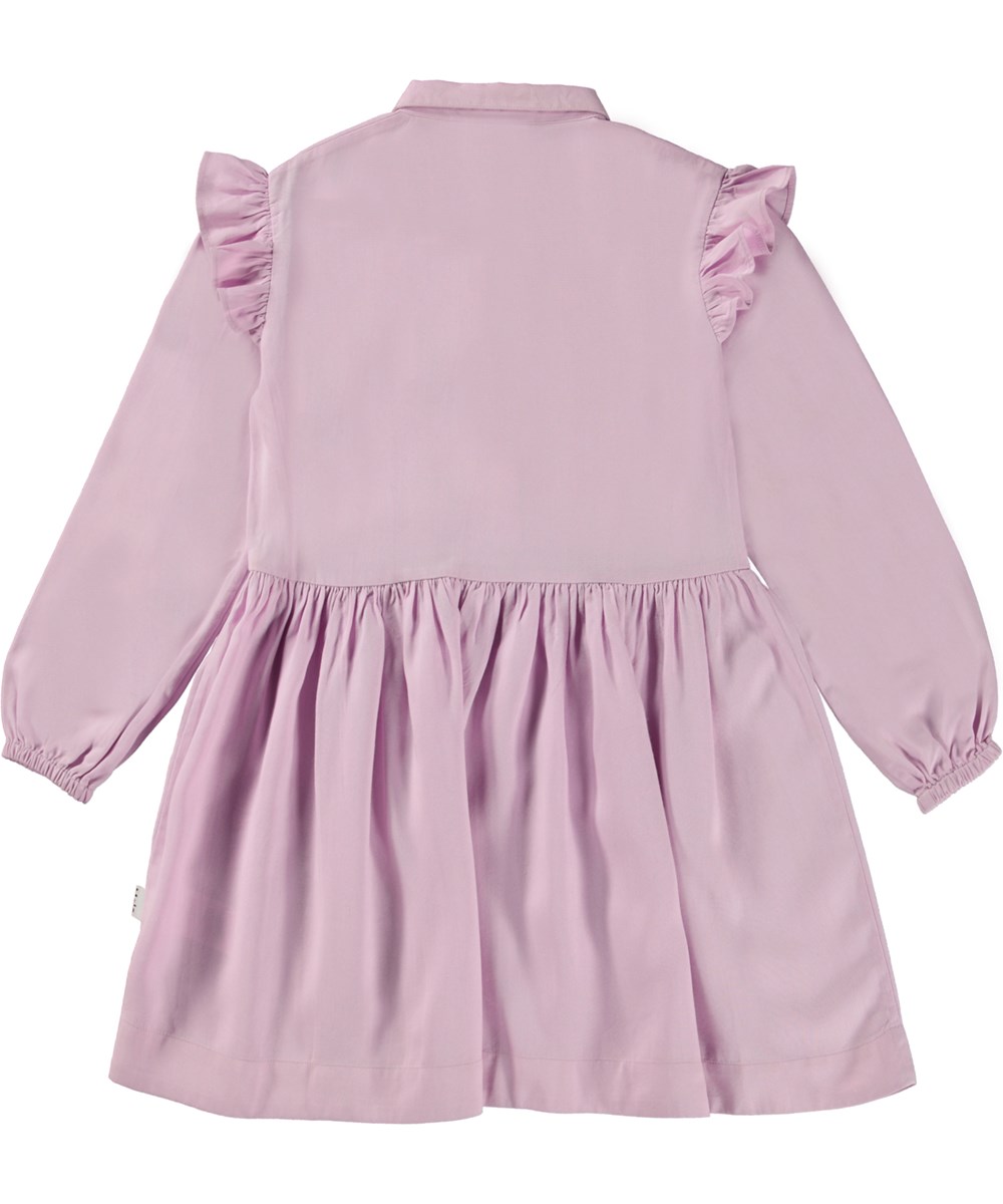 Cirissa - Alpine Glow - Pink shirtdress with ruffle detail 