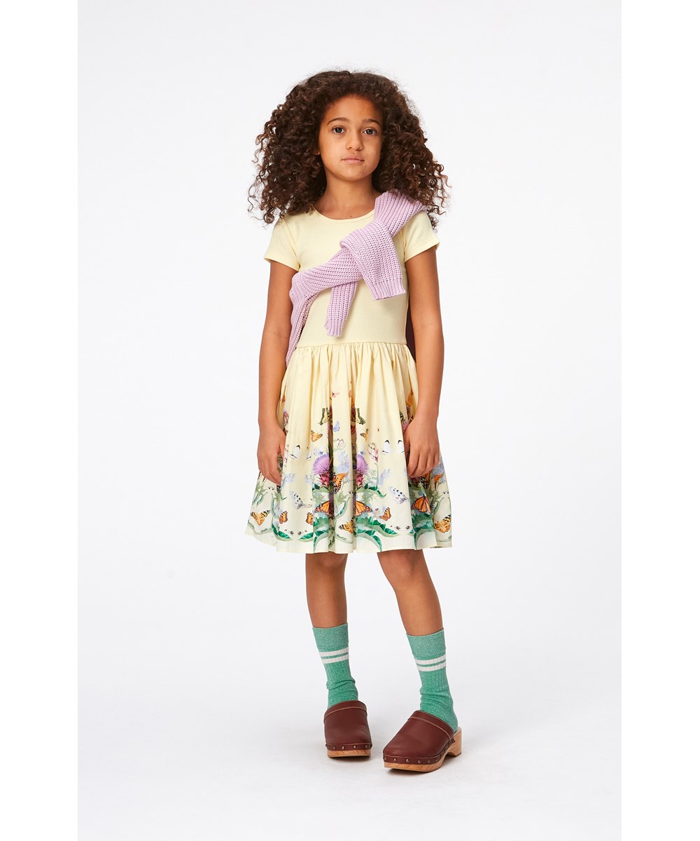 Cissa - Artichoke Patch - Short sleeve dress in organic cotton with artichoke flower print  