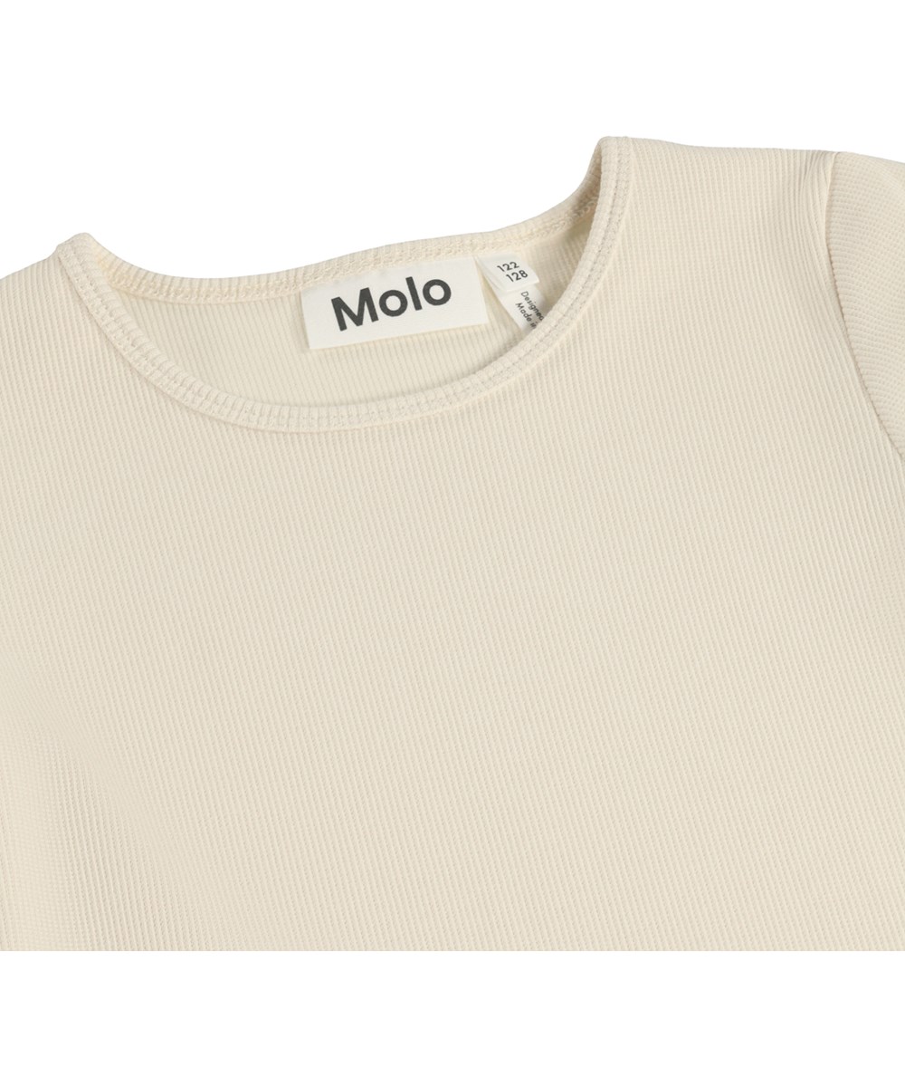 Cissa - Floral Fun - Off-white dress for children made of organic cotton with an animal print  