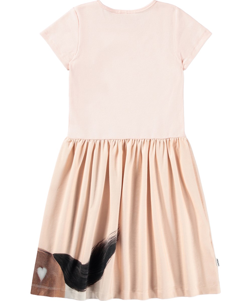 Cissa - Wild Pony - Pink dress for children made of organic cotton with a horse print