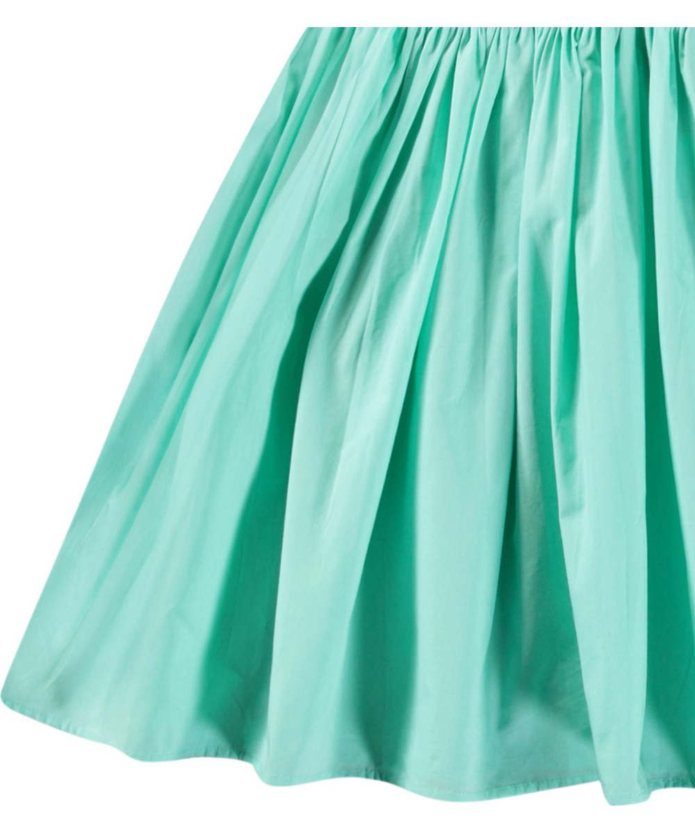 Cloudia - Ocean Wave - Mint green knee-length dress for children in organic cotton with poplin skirt.