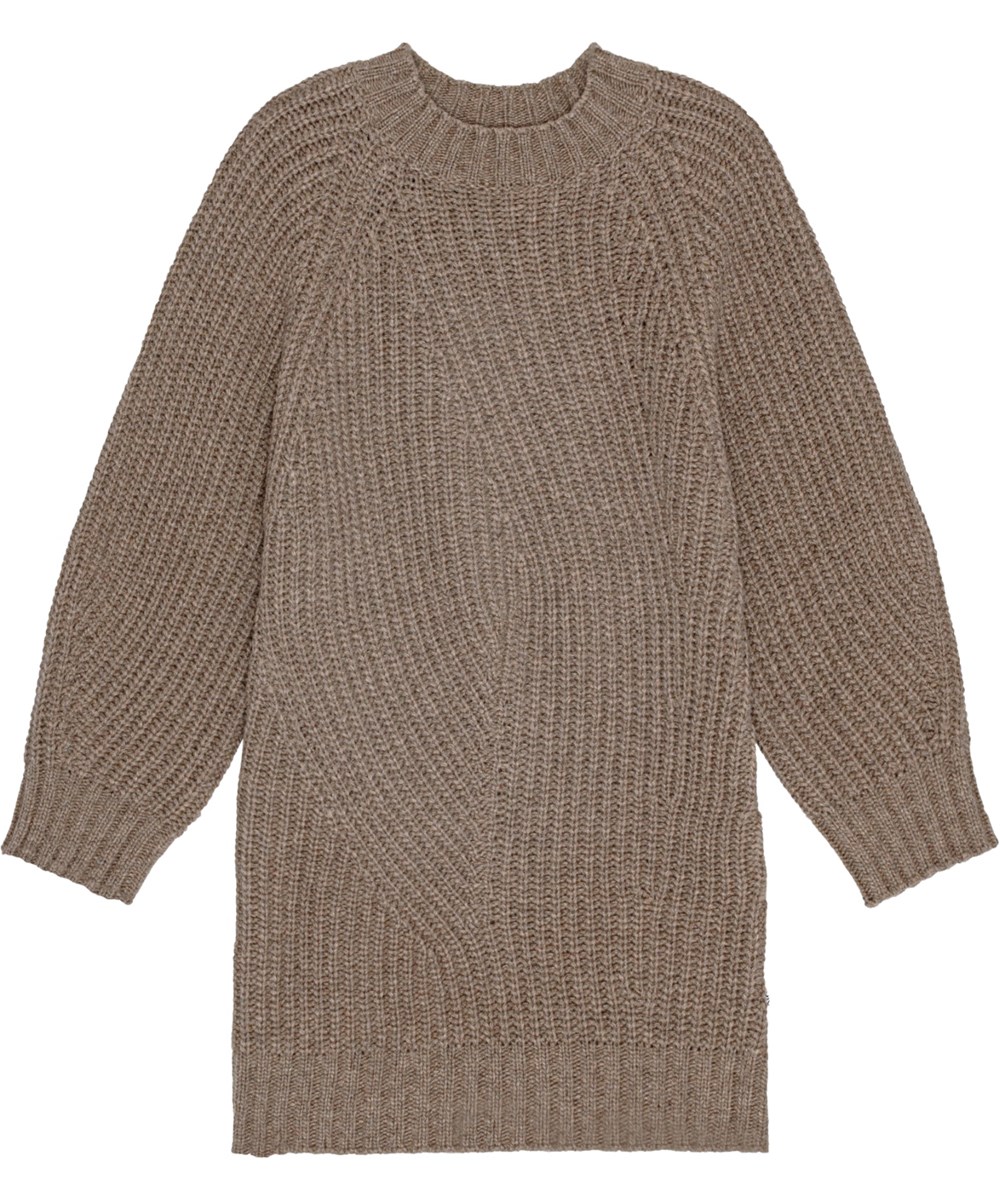 Corolle - Brown Sugar - Golden-brown knitted dress in soft wool blend with loose fit.