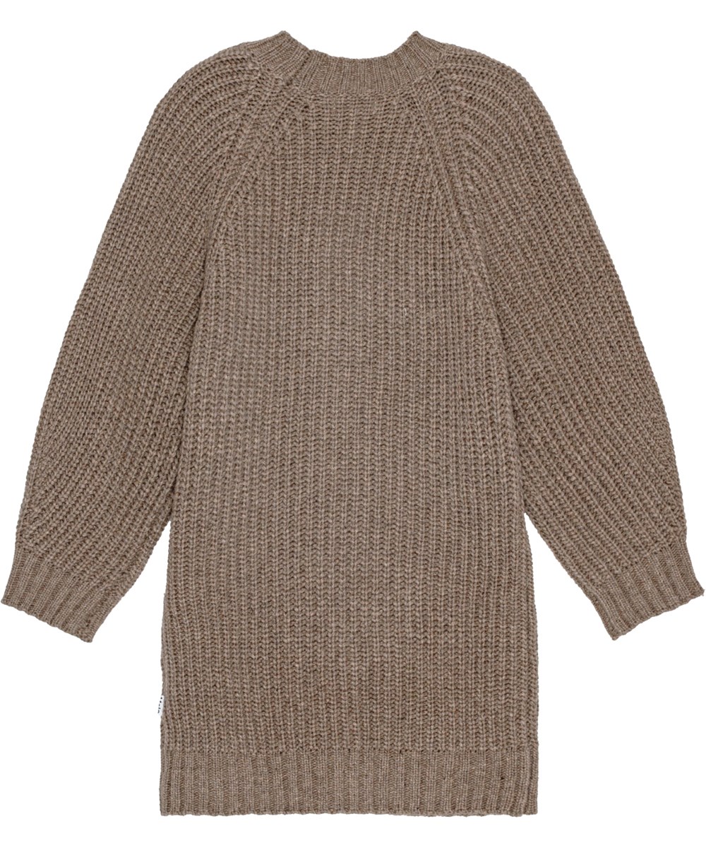 Corolle - Brown Sugar - Golden-brown knitted dress in soft wool blend with loose fit.