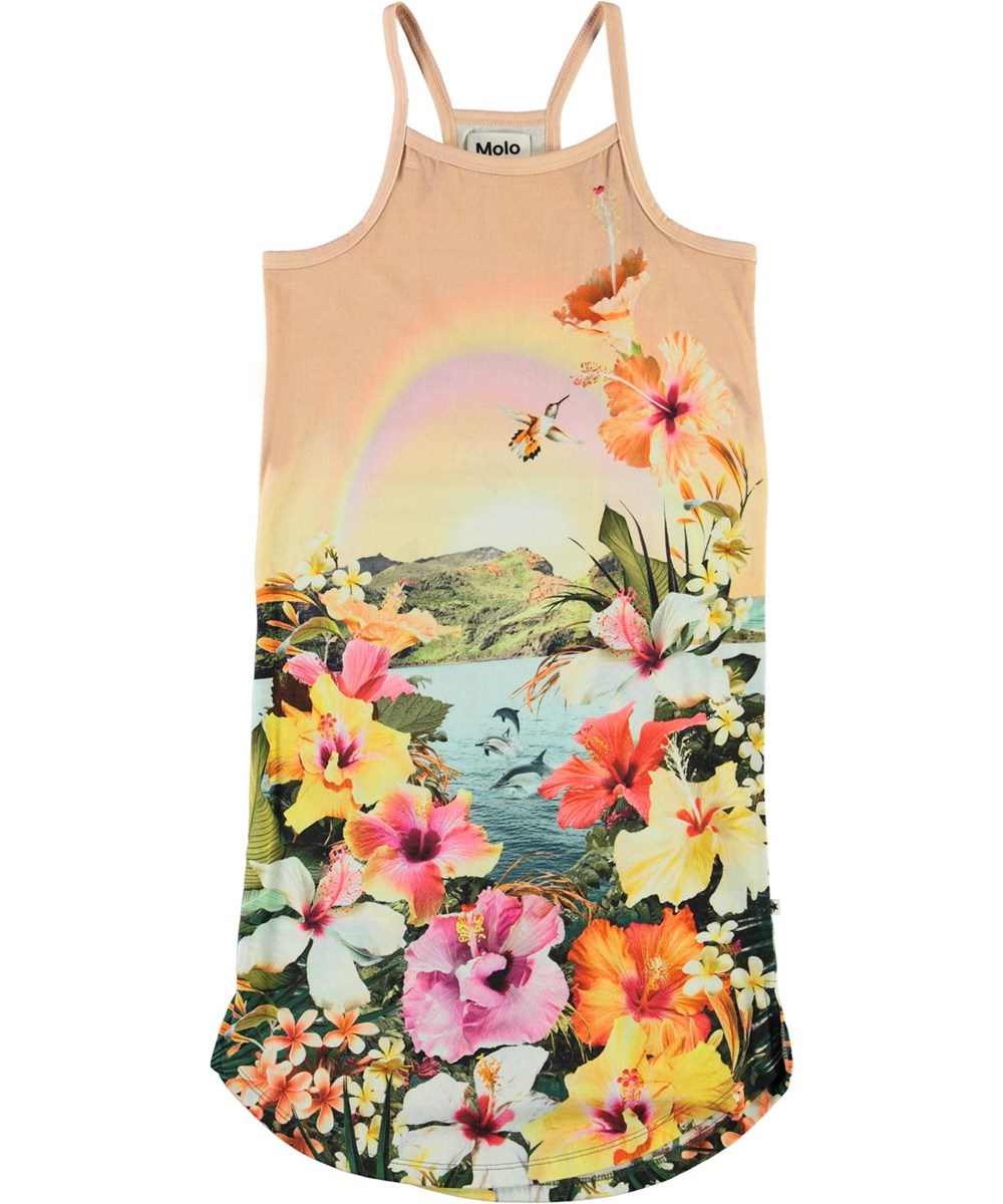 Cortney - Dreamy Hawaii - Organic dress with flowers and dolphins 