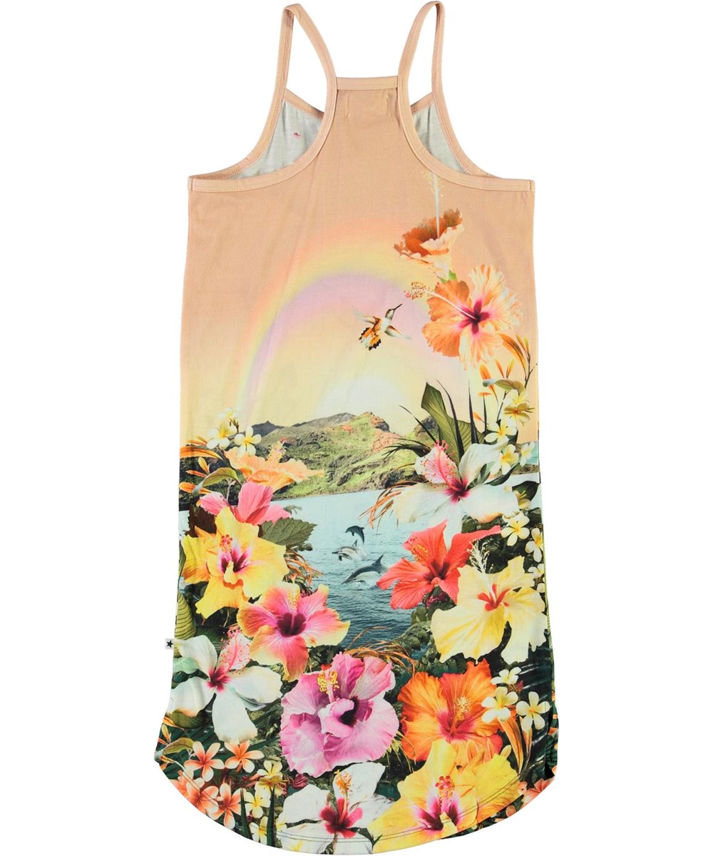 Cortney - Dreamy Hawaii - Organic dress with flowers and dolphins 