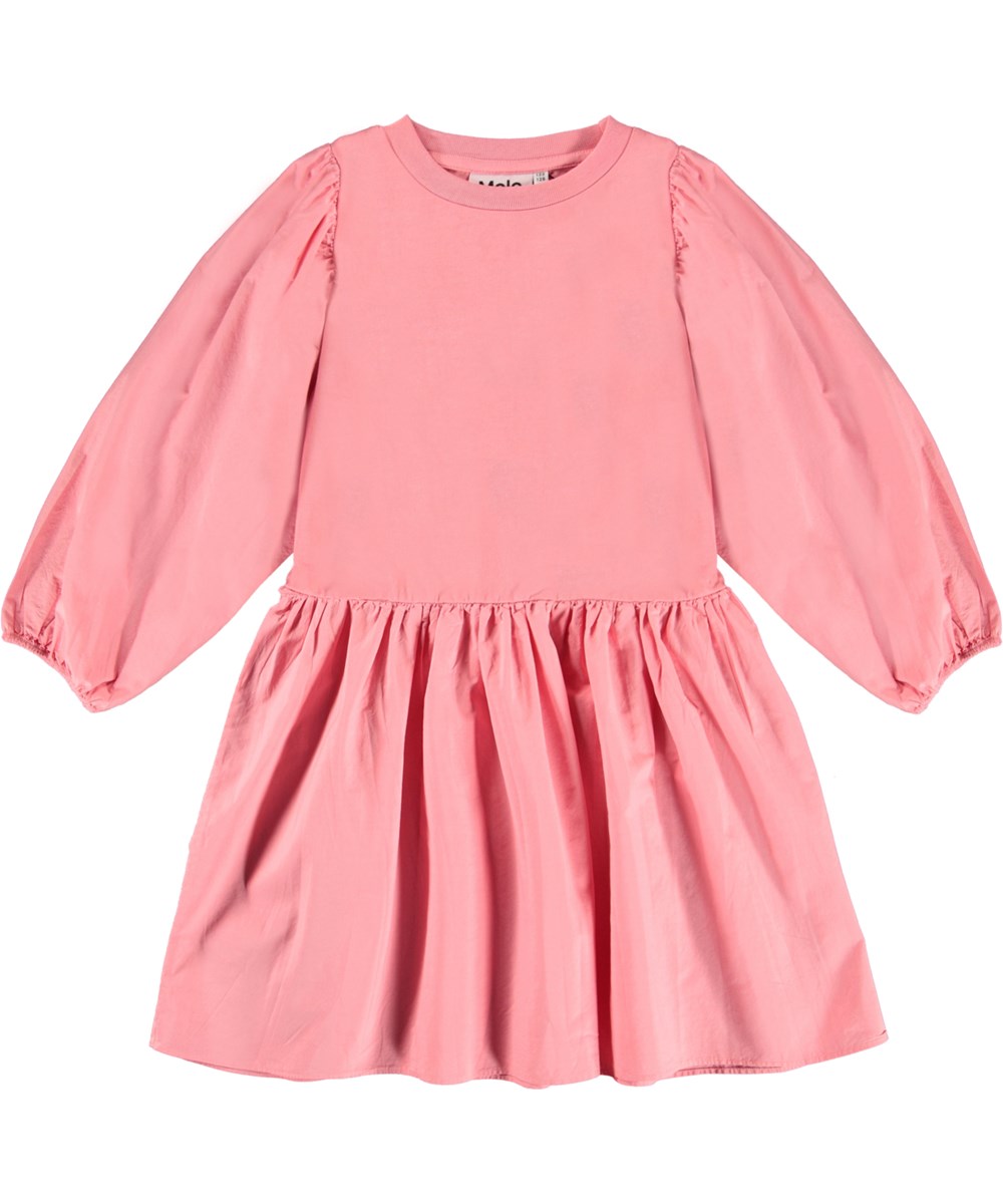 Cosette - Petals - Pink organic dress with wide sleeves