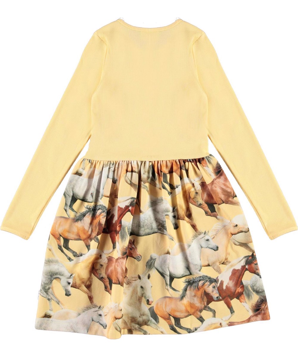 Credence - Horse Dreams - Dress in yellow rib and horse print