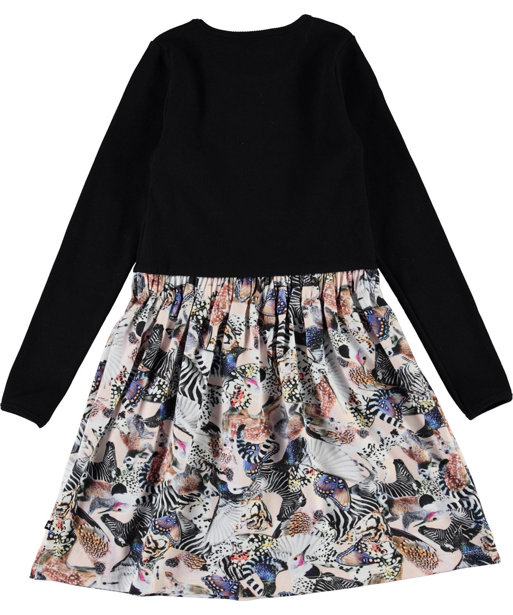 Credence - Twister - Organic dress with rib and animal print 