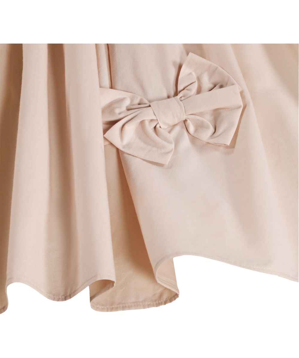 Cyan - Soft Powder - Nude dress for children made of organic cotton with bows 