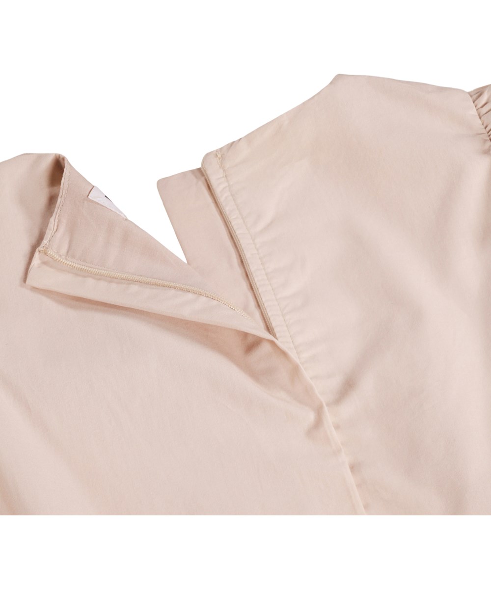 Cyan - Soft Powder - Nude dress for children made of organic cotton with bows 