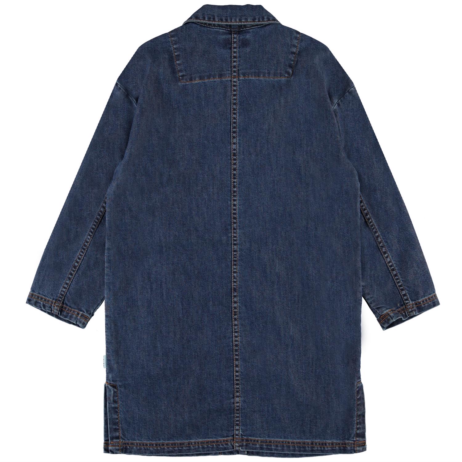 Hana - Washed Indigo - Long blue denim jacket - Molo