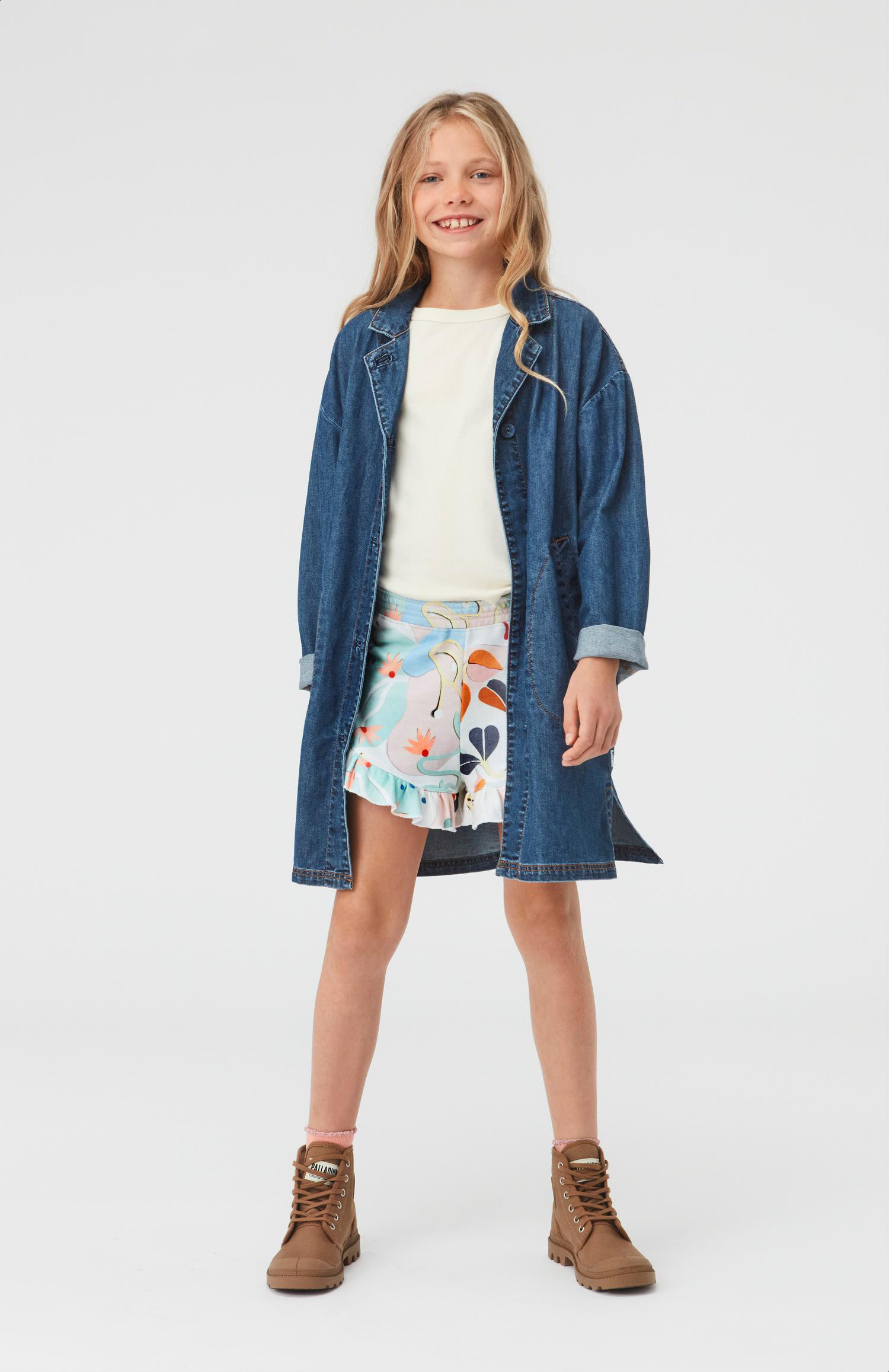 Hana - Washed Indigo - Long blue denim jacket - Molo