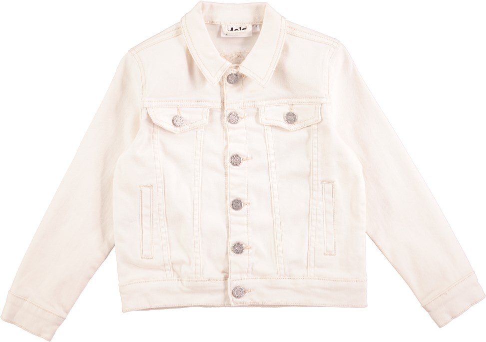Hattie - White Star - White denim jacket with buttons