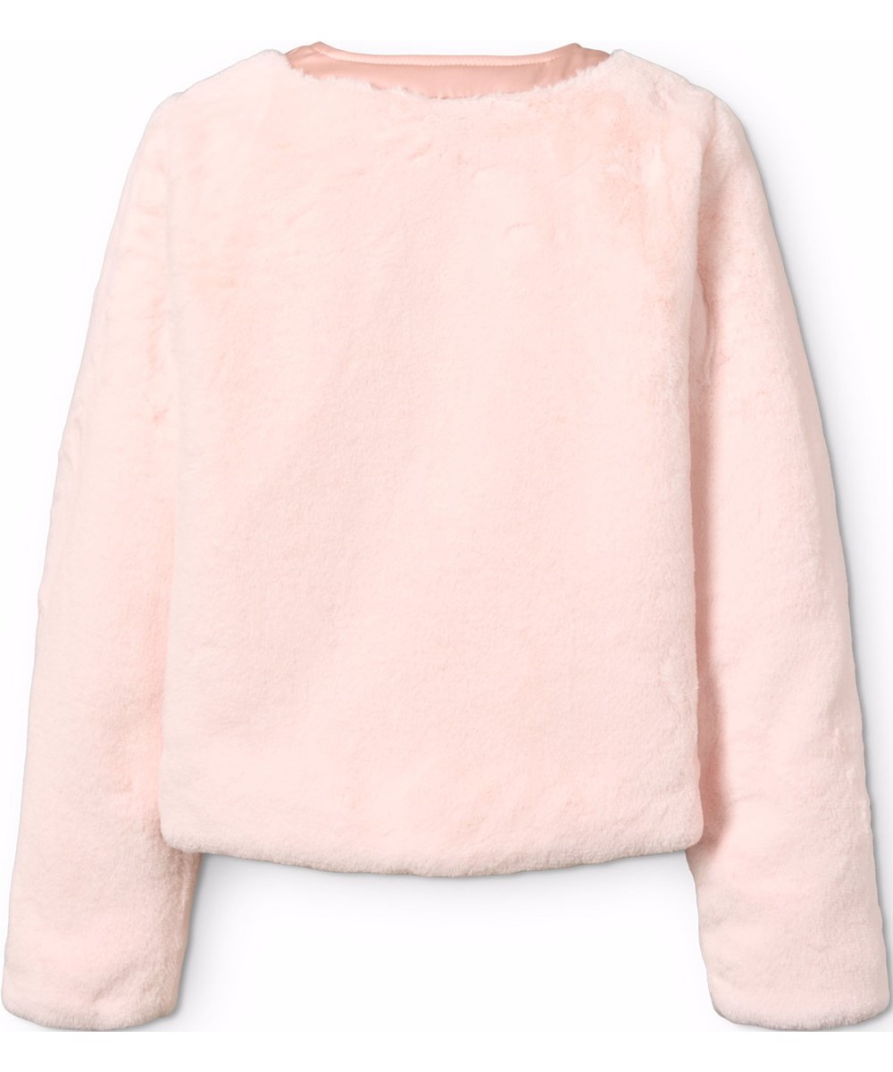 Helen - Rose Hips - Pink fake-fur jacket for children.