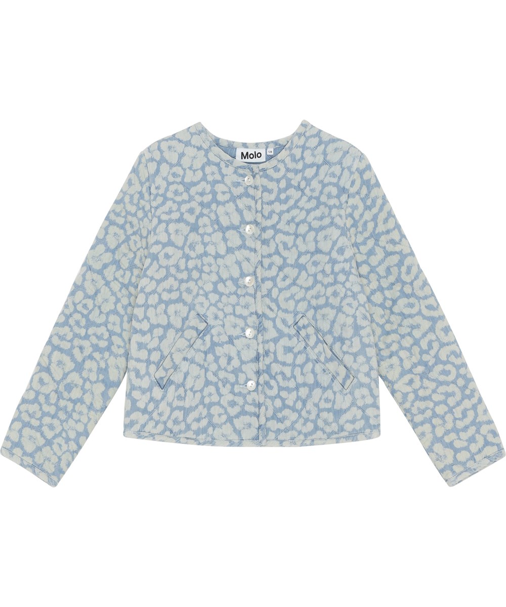Henny - Bleached Jaguar - Light blue jacket in leopard print
