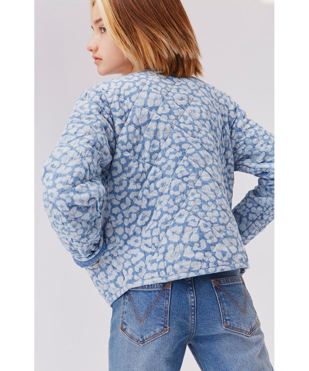 Henny - Bleached Jaguar - Light blue jacket in leopard print