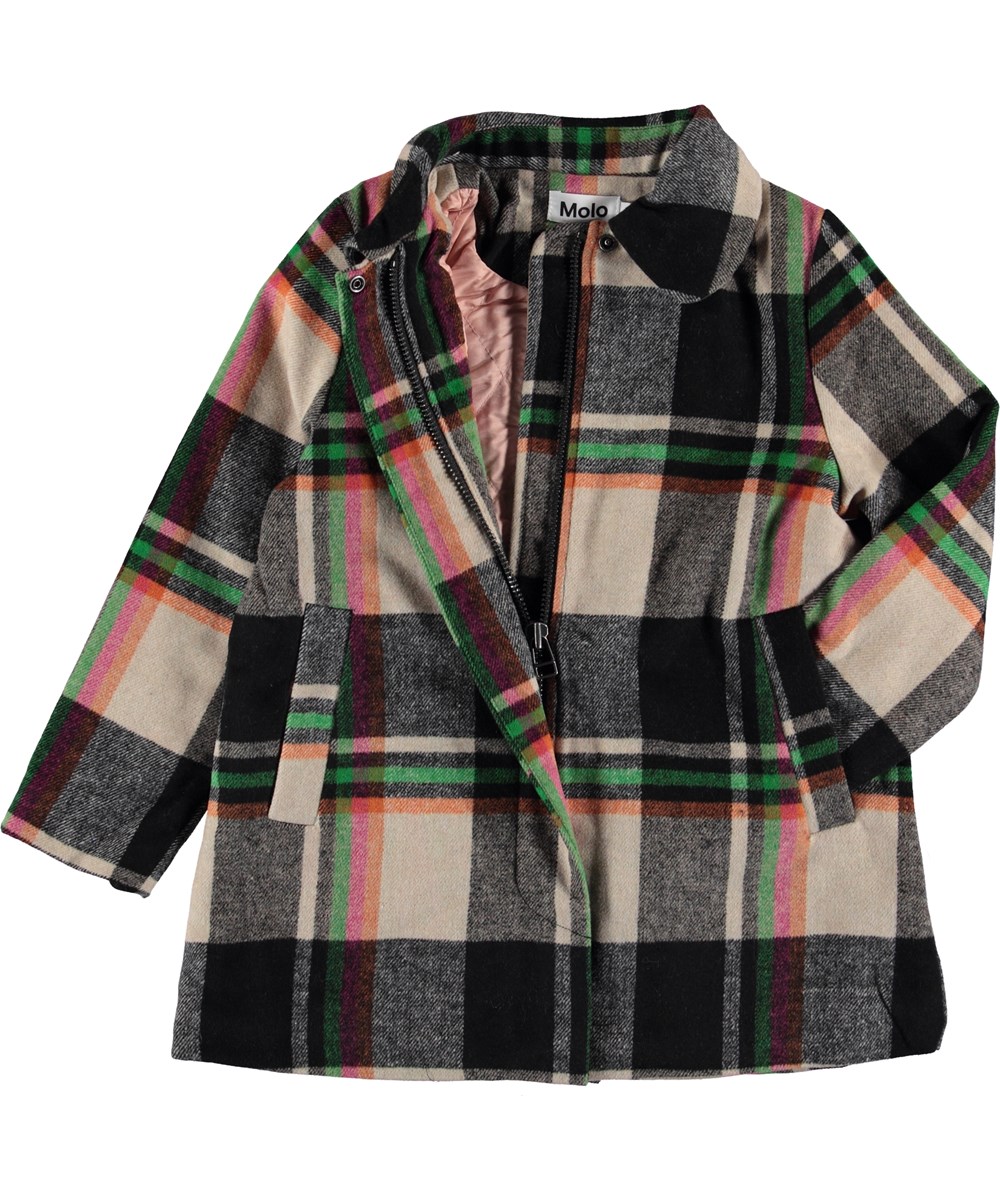 Hilda - Wintry Check - Plaid winter coat.