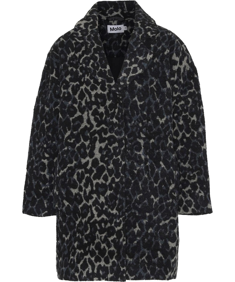 Holla - Blue Leorard - Leopard wool coat