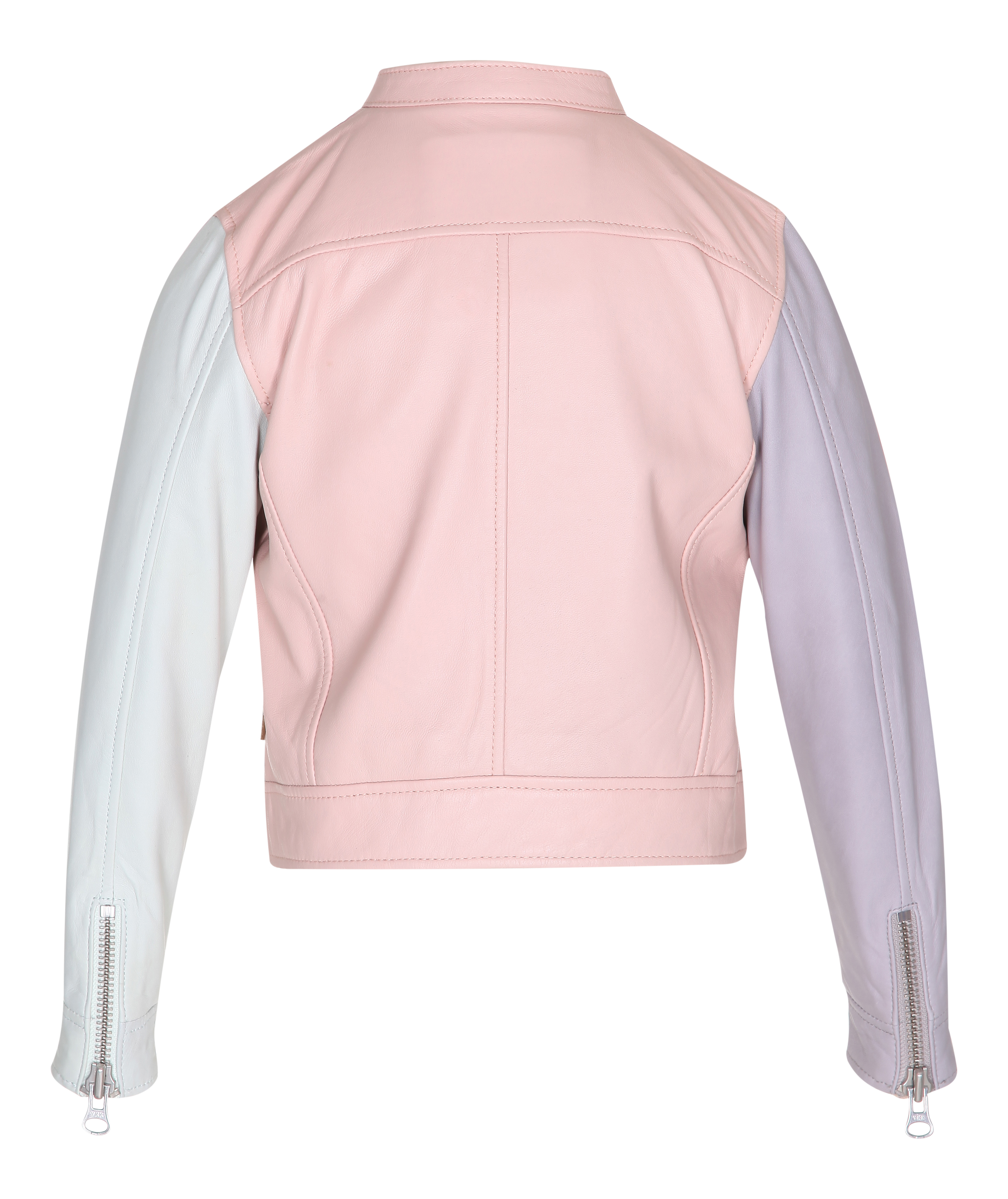 Hope - Poppies - pastel coloured leather jacket with zipper