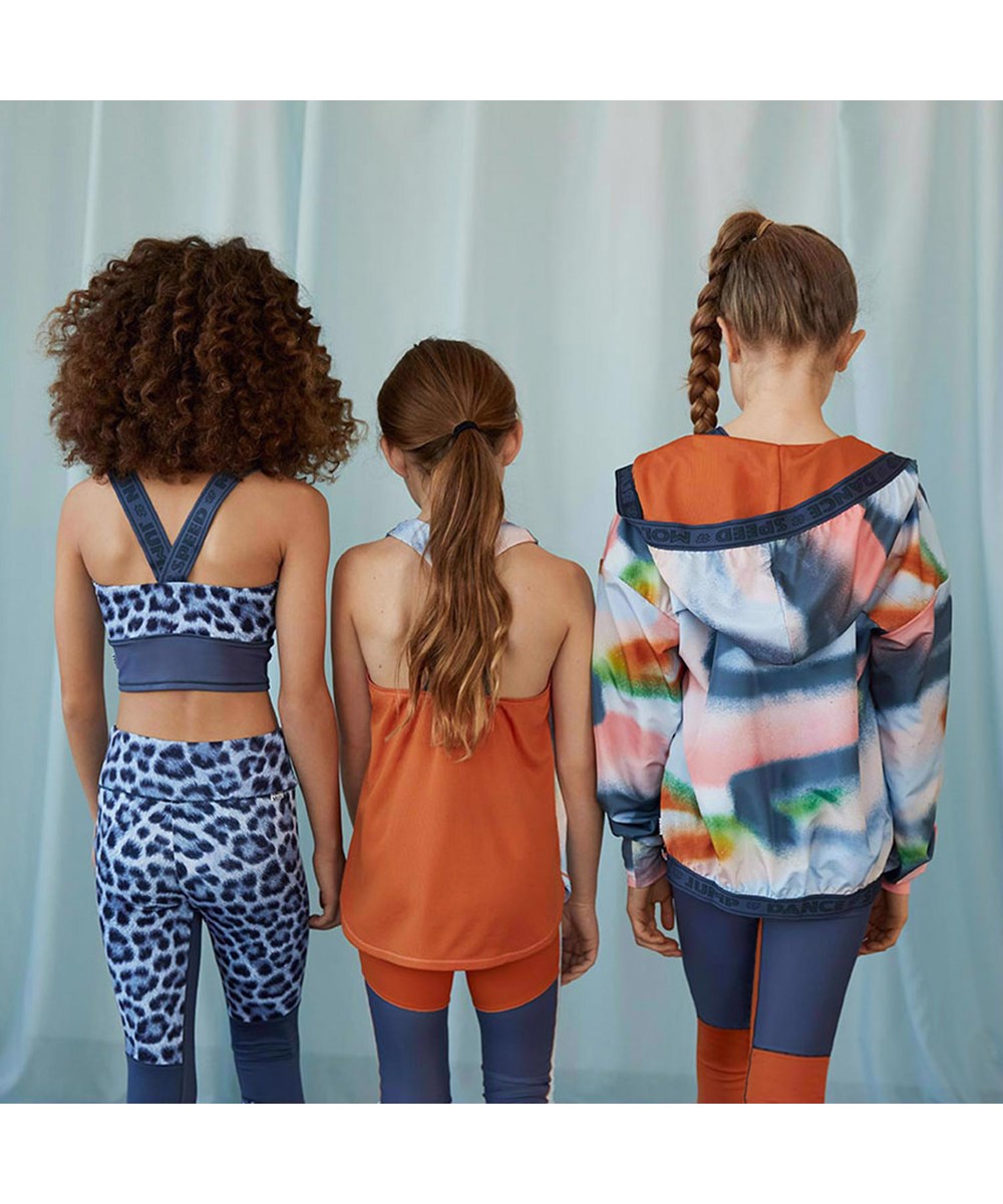 Ophelia - Faded Spray - Multi-coloured sports jacket with hood spray print