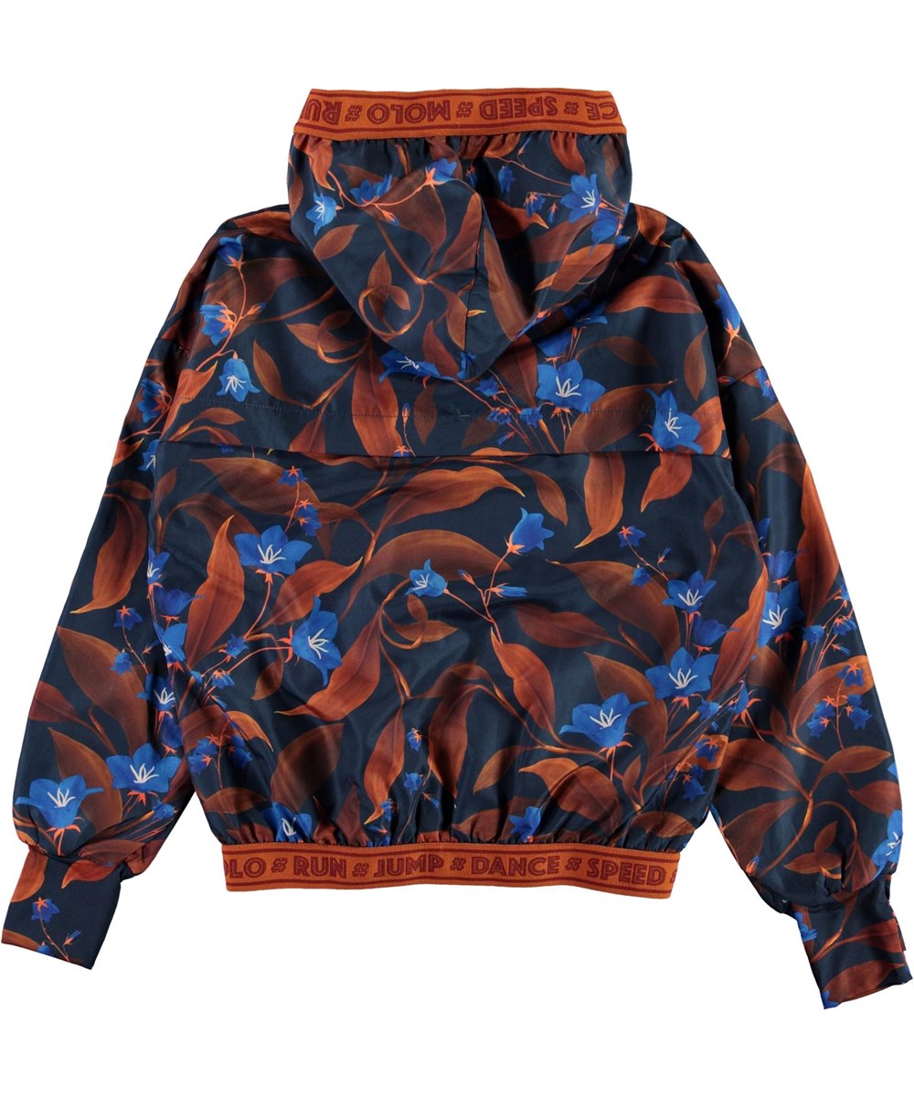 Ophelia - Night Bloom_Big - Sports jacket with brown and blue flowers 