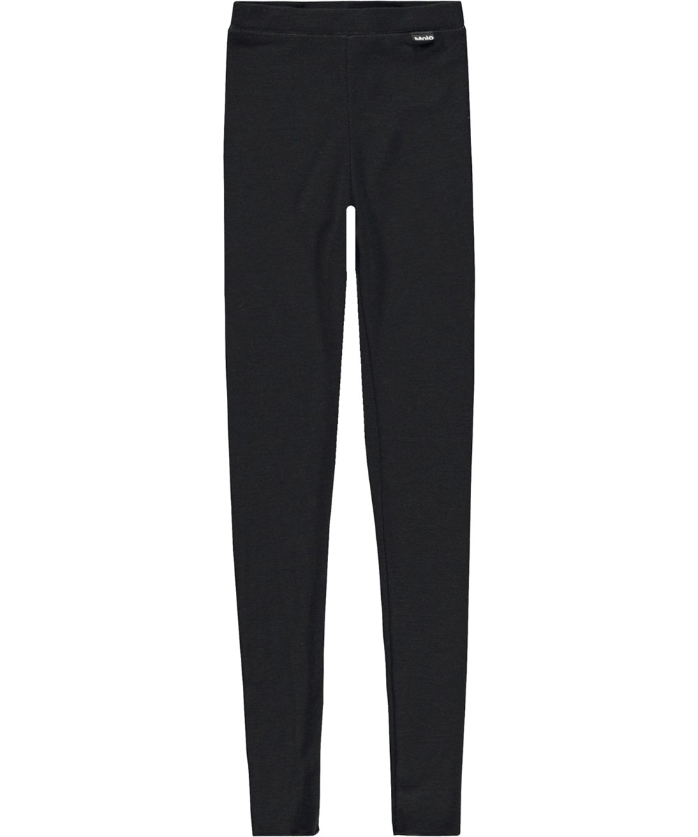 Nadine Wool - Black - Black leggings in Merino wool