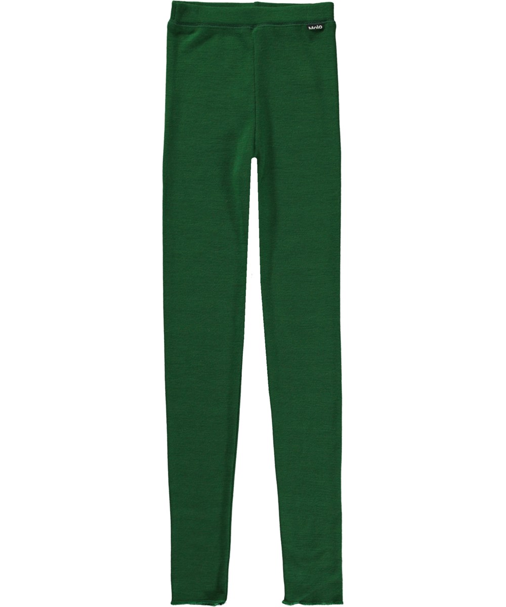 Nadine Wool - Woodland Green - Green leggings in Merino wool