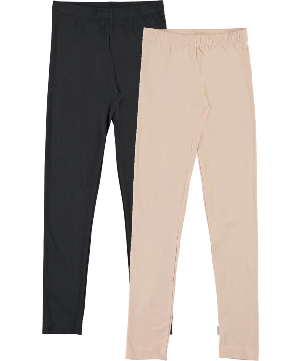 Nica 2-Pack - Black Cameo - Organic 2-pack leggings rose and black