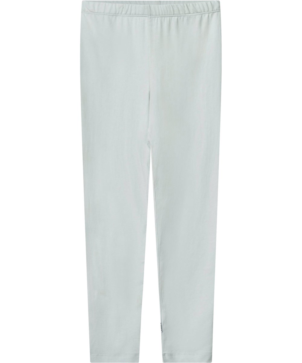 Nica - Skywriting - Close-fitting light blue leggings in stretchy organic cotton with an elastic waistband.