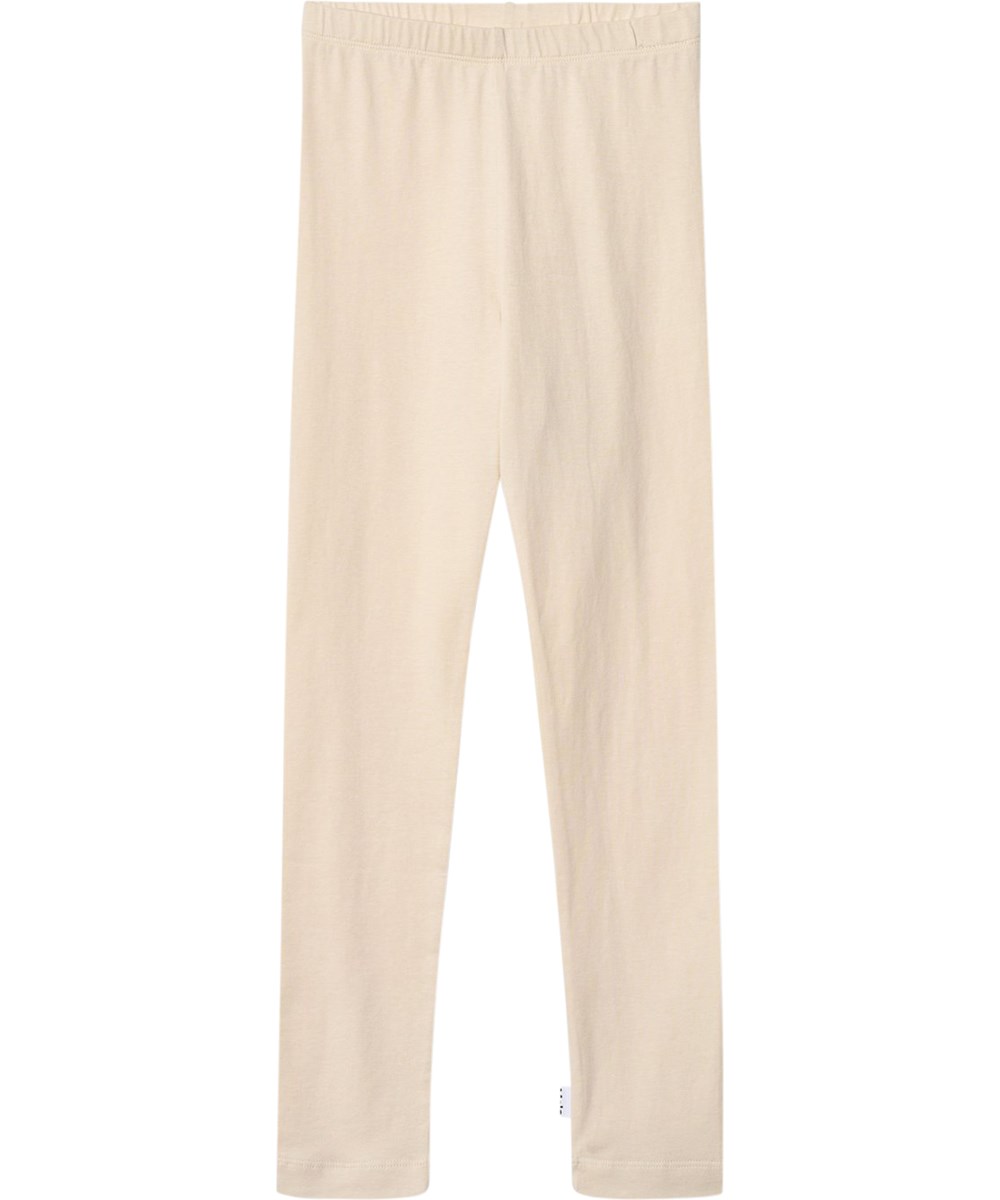Nica - Summer Sand - Off-white leggings for children made of organic cotton