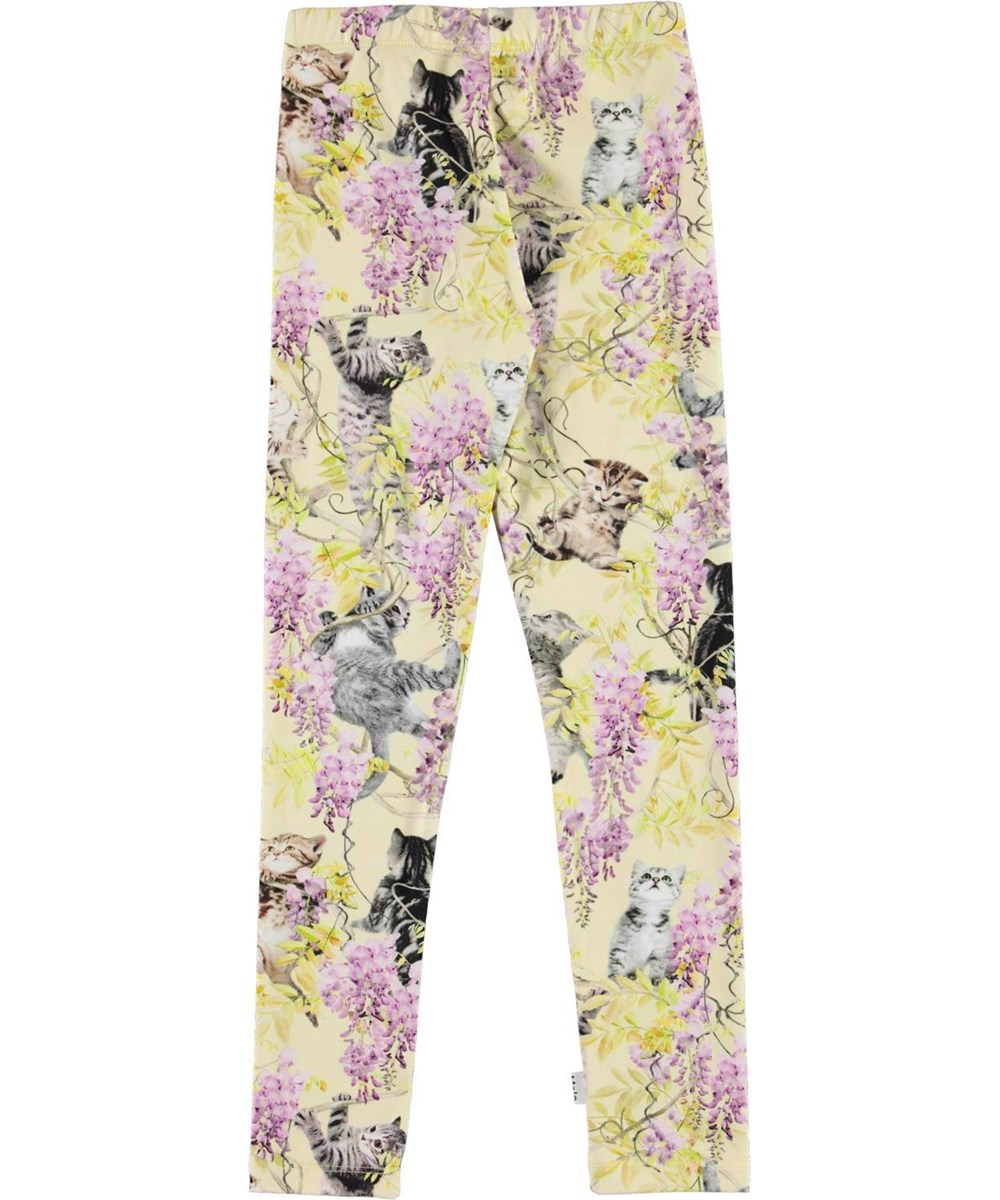 Niki - Clumsy Cuteness - Organic leggings in print of cats and flowers