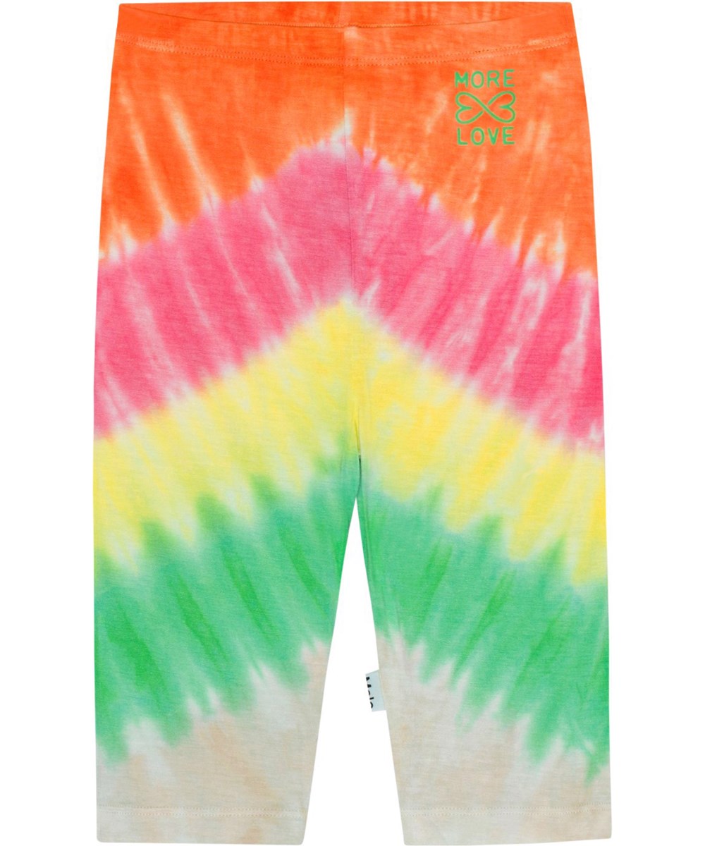 Noa - Tie Dye Joy - Multi-coloured tie-dye bike shorts in soft, elastic viscose