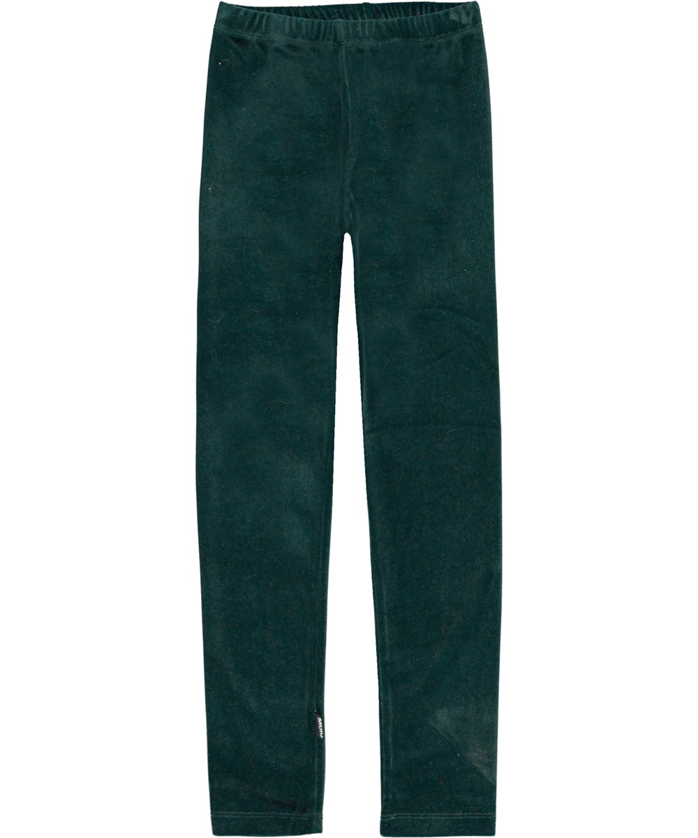 Nora - Wilderness - Dark green velour leggings