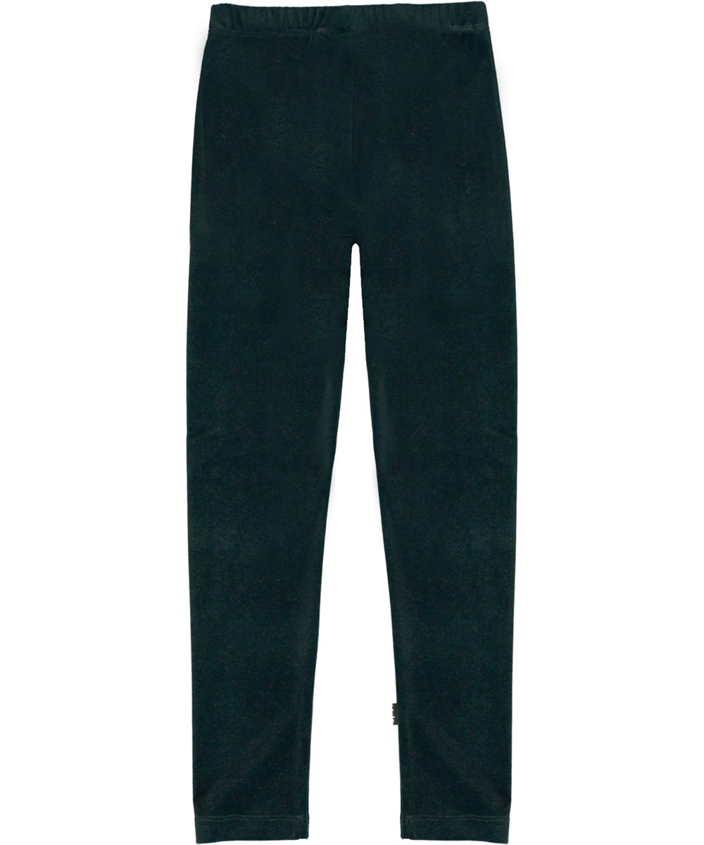 Nora - Wilderness - Dark green velour leggings