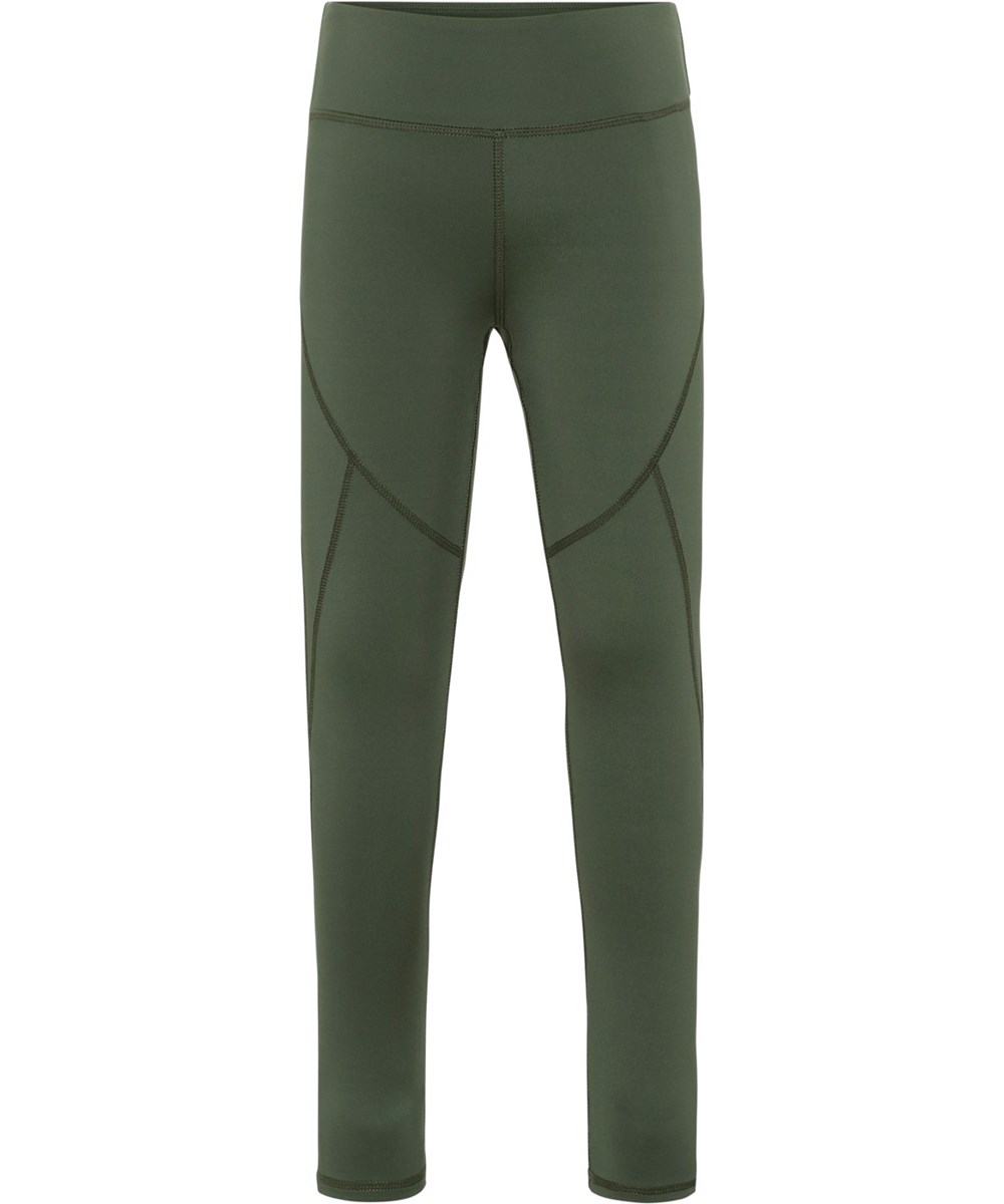 Oliwia - Forest - Sport leggings in green with stitching