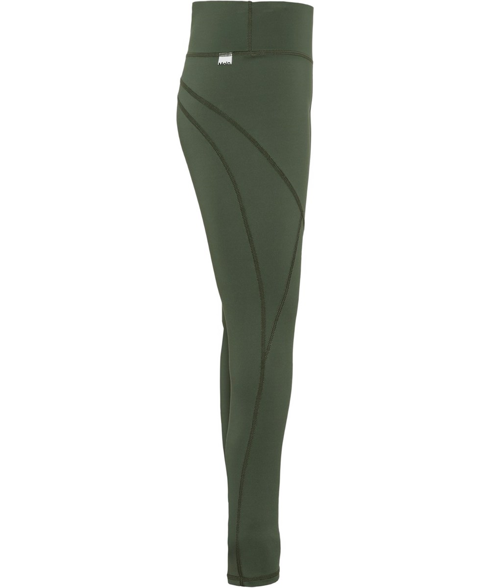 Oliwia - Forest - Sport leggings in green with stitching